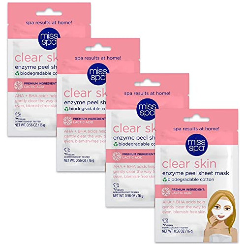 Miss Spa Clear Skin Enzyme Peel Sheet Mask For Women, Exfoli