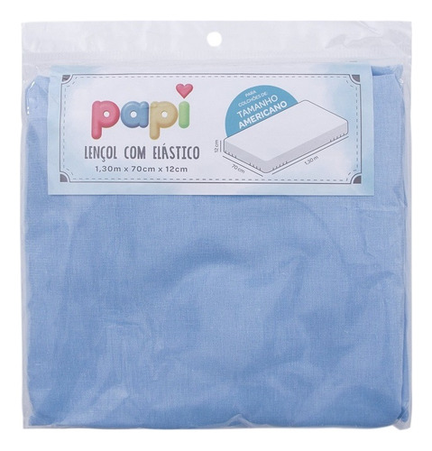 Lençol Infantil Elástico Padrão Berço Americano Azul