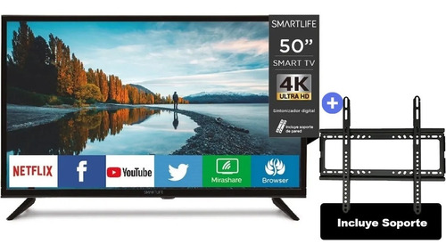Smart Tv Smartlife 50 Uhd 4k Netflix Redes Soc Wifi Gtia Ofi