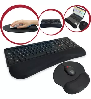 Mousepad + Apoio Ergonômico Punho De Teclado Kit Home Office