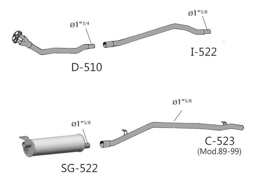 Caño De Escape Pick Up Peugeot 504 Nafta