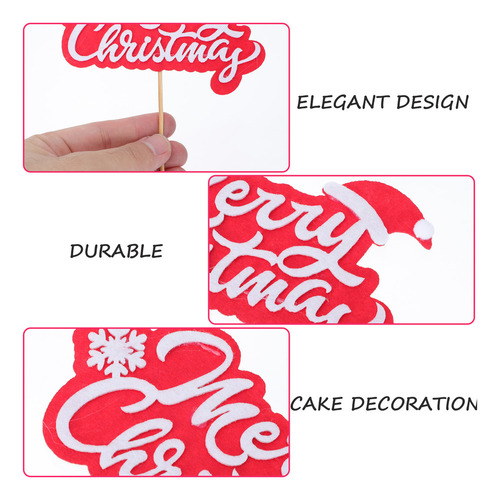 Adorno De Feliz Navidad For Tartas Y Tartas, 10 Unidades