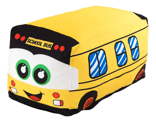 Nibus Escolar De Pelúcia Brinquedo De Carro De Amarelo 25cm