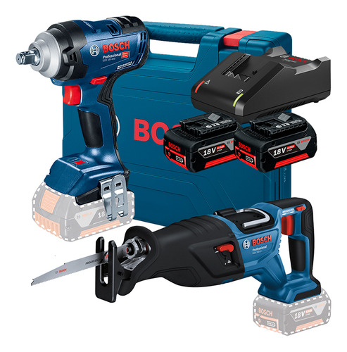 Kit Chave Impacto Serra Sabre Bosch 18v Bivolt Combo