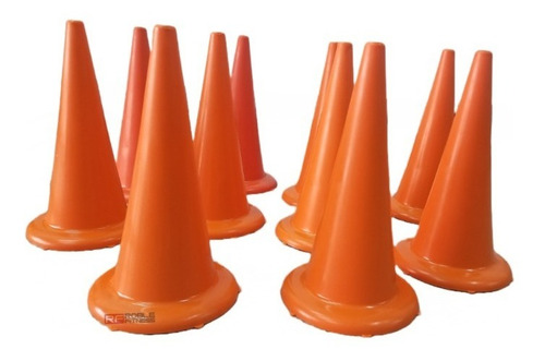 Imagen 2 de 9 de Cono Deportivo 30cm Rigido Plastico Base Circular Pack X 10