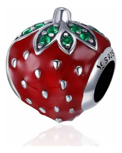 Charm Compatible Pandora Fresa Fruta Plata