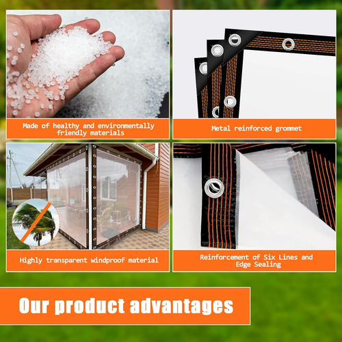 Lonas Impermeables Transparentes De 8 X 10 Pies, Resistentes