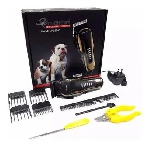 Maquina Para Motilar Perros Inalámbrica Kit 10 En 1 Gm 6063