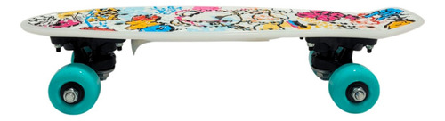 Skate Infantil Semi Profissional Mini Cruiser Montado Cor Rosa
