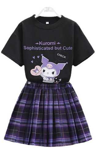 Conjunto De Falda Plisada Cospaly Kuromi Para Niños