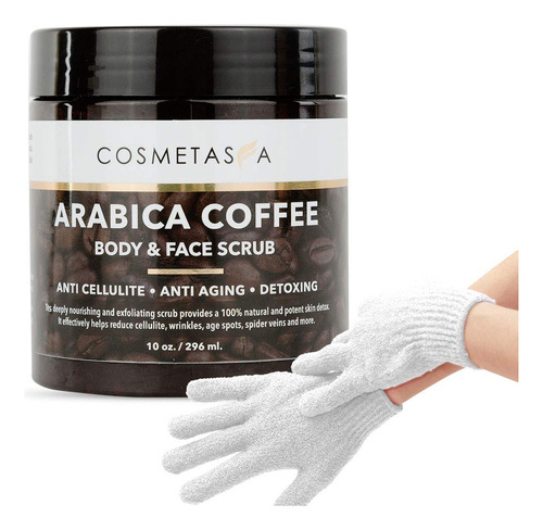 Arabica Coffee Body & Face Scrub- Con Guante Exfoliante 100%