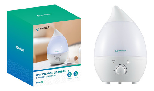 Umidificador De Ar Ambiente Ultrassônico 1,5l Bivolton-um648 Cor Branco 110v/220v