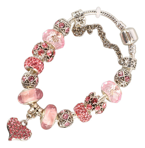 Pulsera De Cuentas De Cadena De Serpiente Chapada En Plata