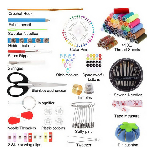 Kit De Herramientas De Costura De Viaje De 200 Piezas