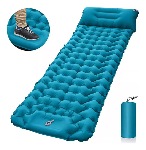 Colchoneta Inflable Individual Para Acampar Con Almohada.