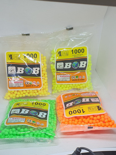 Municion Plastica 6mm Bob 4 Colores Diferentes  4000 Balas 
