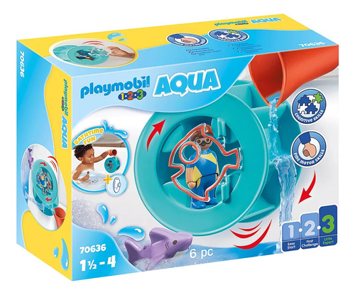 Juego Playmobil Rueda De Agua Con Bebé Tiburón Ub