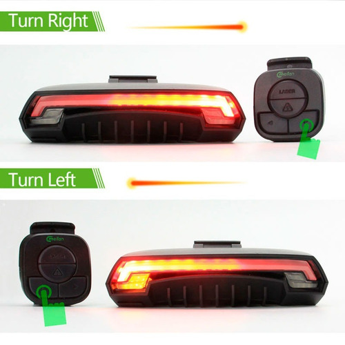 Imagen 5 de 10 de Luz Led Trasera Bicicleta Control Inalámbrico Carril Laser