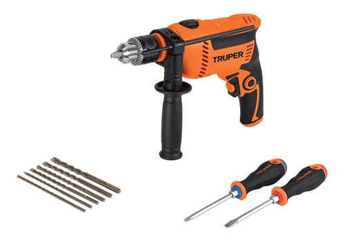 Imagen 1 de 1 de Taladro Rotomartillo 1/2 Truper Combor-1/2a7 650w+brocas+des Color Naranja