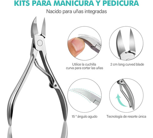 6 Piezas Kit Nail Clipper Trimmer,juego Pedicura Profesional