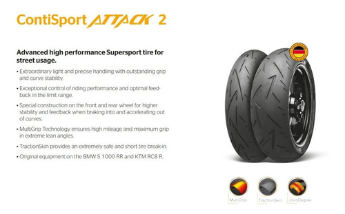 Continental 190 55 17 Contisportattack 2 Env Gratis 2tboxes