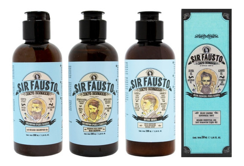 Sir Fausto Shampoo Barba Cabello + After Shave + Oleo Travel