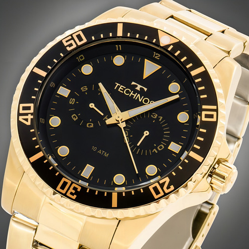 Relógio Technos Masculino Skymaster 6p25bf/4p Dourado