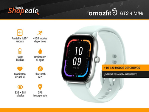Smartwatch Reloj Inteligente Amazfit Gts 4 Mini Blue Mint -*