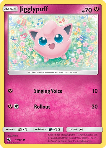 Cartas Pokemon Jigglypuff 41/68 Hidden Fates Hif (Usado)
