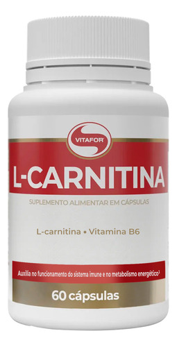 L-carnitina 60 Cap Vitafor Sabor Sem sabor