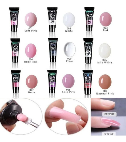 Gel Poligel De 15 Ml Con Varios Colores.