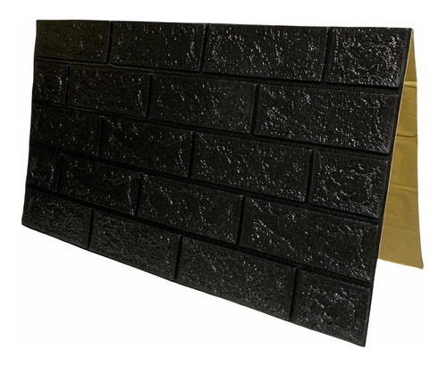 Imagen 3 de 10 de Placa 3d Autoadhesiva Ladrillo Negro Revestimiento Soul