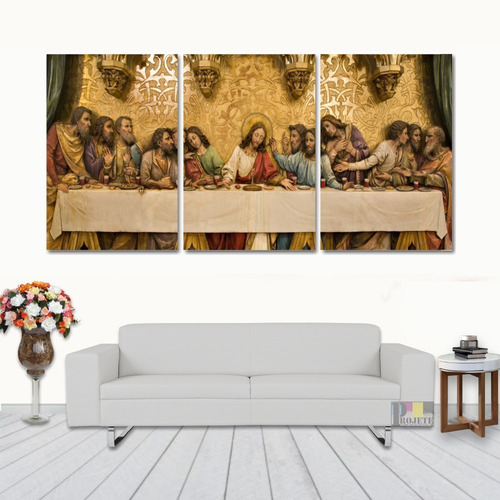 Quadros De Parede Santa Ceia  Religioso 120x60 Lindo N4