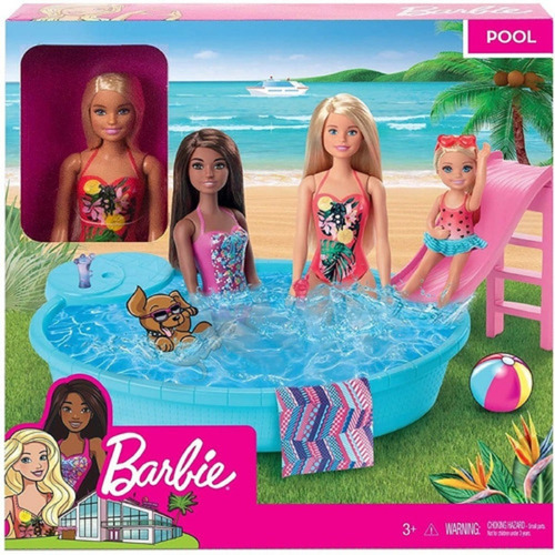 Barbie Muñeca Modelo Piscina Con Muñeca