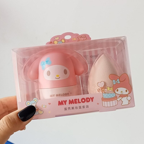 Esponja Maquillaje Sanrio Melody Cinnamoroll Miniso Estuche Color Rosa Melody