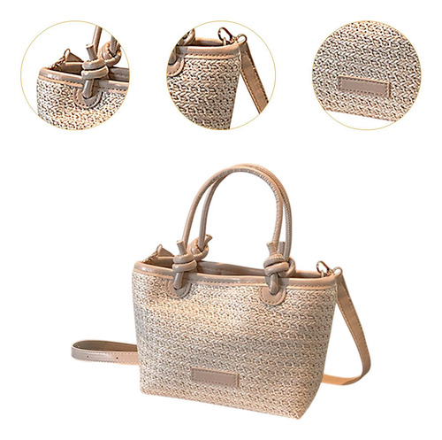 Bolso De Playa De Paja Bolso De Cuerpo Cruzado Bolso Beige