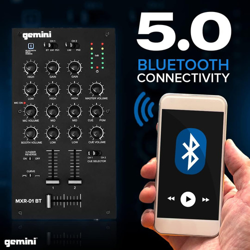 Dj Profesional Bluetooth De 2 Canales Gemini Sound Mxr-01bt.