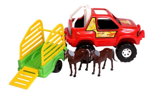 Camioneta Infantil 4x4 Con Trailer Con Caballo Carro E & B