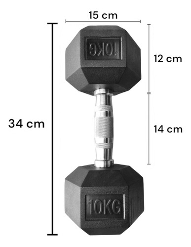 Par Mancuerna Hexagonal De 10kg Linea Economica If-lehk10