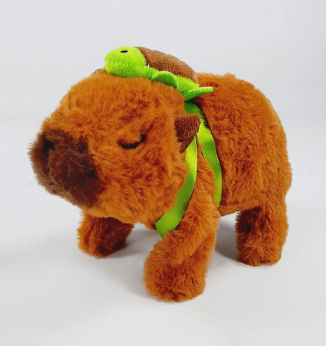 Capibara Peluche Camina Mueve El Hocico Sonido Sin Y C/luz Marrón Oscuro