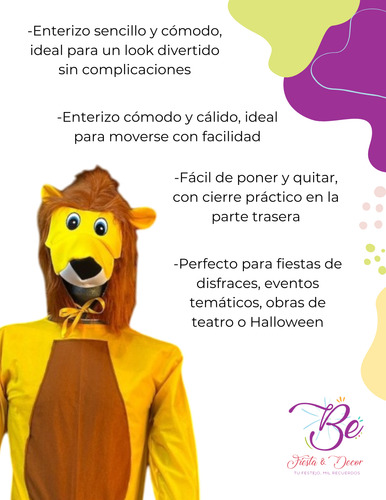 Disfraz De León Adulto Festival Primavera Carnaval Fiesta