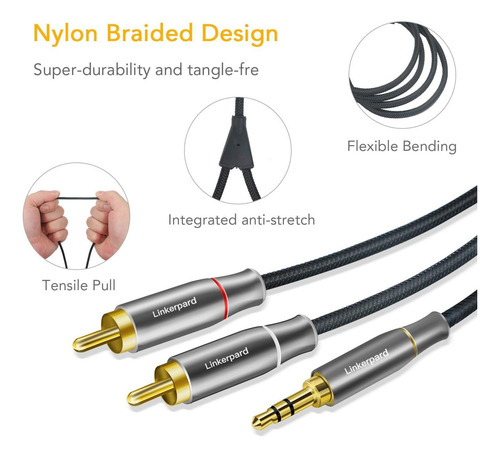 Linkerpard De 35 Mm A 2 Machos De Audio Audio Cable 33 1