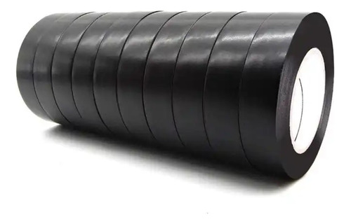 Pack 10 Cinta Aisladora Negro Liso Pvc Eléctrica 13mm 10mts