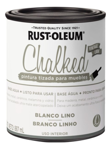 Pintura con efecto tiza, 887 ml, Rust-Oleum, color lino blanco