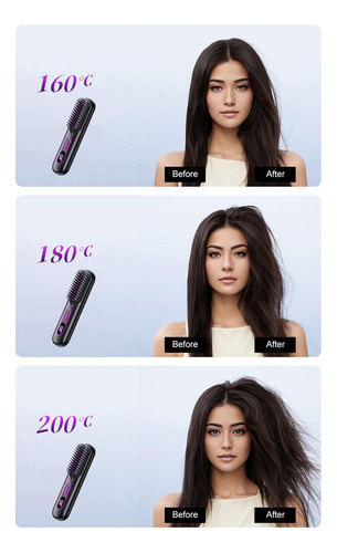 Plancha De Pelo Portátil Cepillo Alisador Cepillo Alisador D