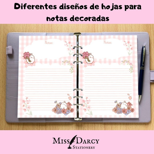 Kit Hojas Decoradas + Agenda A5 Para Imprimir + Planner A4