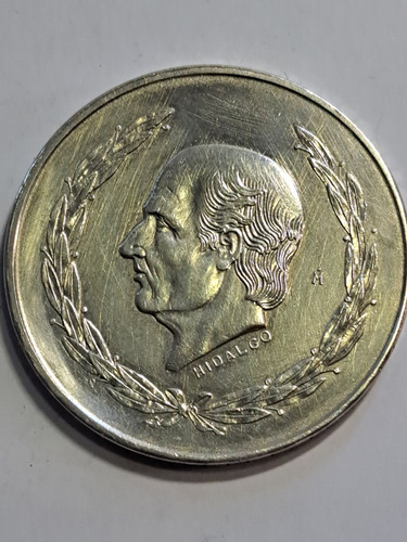 Moneda 5 Pesos Mexico Plata Hidalgo Grande Peso 27grs Aprox