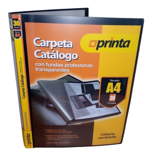 Carpeta Catalogo Color Negro Con 30 Hojas Fundas Protectoras