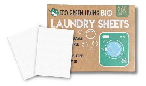 Eco Green Living - Hojas De Detergente Para Ropa Sucia, Pote