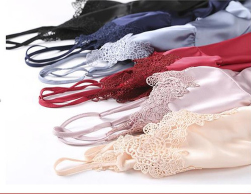 Set De Pijama Dama Sexi Ropa De Dormir Bata De Seda 5 Piezas